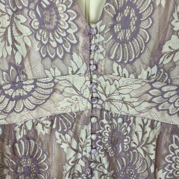 Promesa Maxi Dress XL Purple Sleeping Beauty Feminine Lace Fairy Whimsical Flora - Picture 7 of 14